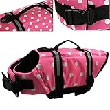 OurWarm Wave Pet Dog Life Jacket Doggy Life Vest CoatPet Dog Saver Life Vest Coat Flotation Float Life Jacket Pink Small Size