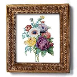 A posy of roses and other flowers - Gold Frame Magnet with pop-out easel (2-3/4" x 2-1/2")