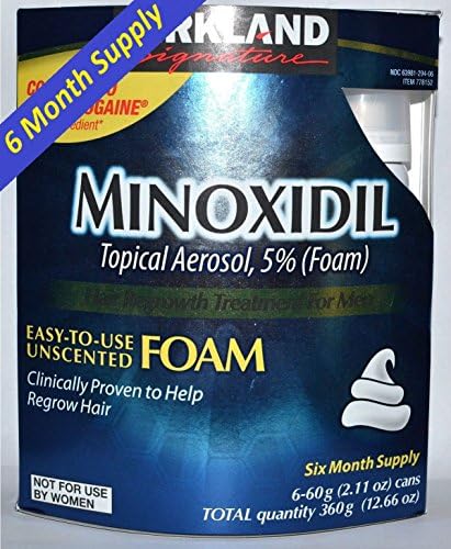 Kirkland Men's Hair Loss Regrowth 5% Minoxidil Topical Foam 6 Month Supply About Hair