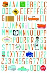 Martha Stewart Crafts Stickers, Travel Icon Alphabet