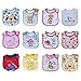 Cute Cartoon Pattern 3 Layer Toddler Baby Waterproof Saliva Towel Baby Bibs (Giraffe Pattern 2)