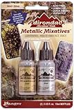 Ranger Adirondack Alcohol Ink Metallic Mixatives 1/2-Ounce 2/Pkg, Gold and Silver
