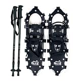 Alps All Terrian Snowshoes 25" + pair antishock adjustable snowshoeing pole (black) + free carrying tote bag