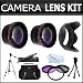 58mm 2x Telephoto and .45x Wide Angle Lens Kit + (3) Filters (UV-CPL-FLD) + Case + 62mm Hard Lens Hood + Tripod + Accessories Kit For Canon VIXIA HF S21, HF S20, HF S200, HF S30 Dual Flash Memory Camcorder