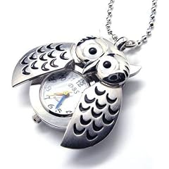 Calidia Eule Uhr Kette, aufklappbar