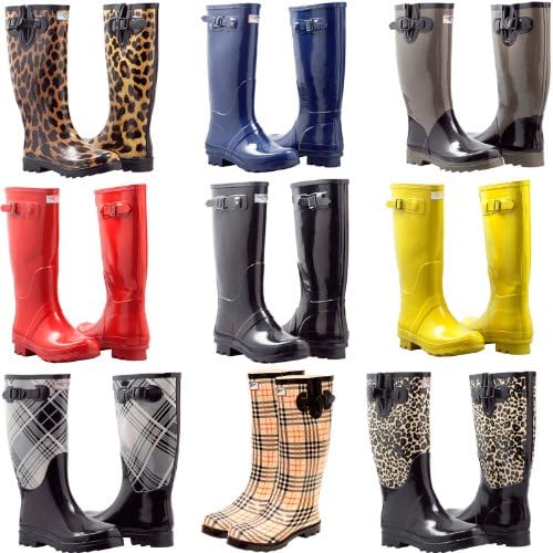 Women's Flat Wellies Rubber Rain &amp; Snow Boots