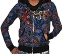 ED HARDY Christian Audigier Crystal Rock Womens Platinum Tattoo Hoodie Shirt Sweatshirt