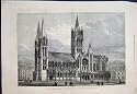 1880 CATHEDRAL TRURO SCENE OLD PRINT