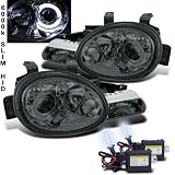 6000k Slim Xenon HID Kit+ 95-99 Dodge Neon LED Halo Smoke Projector Head Lights by Eautolight