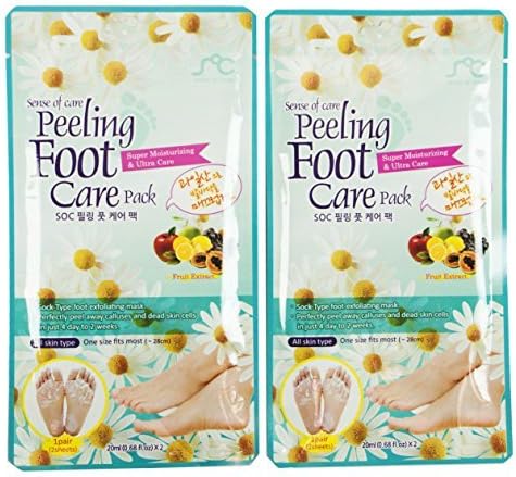 2-PK Exfoliating Foot Peel. Removes Callus and Dead Skin. Gentle Peeling Formula Makes Feet Baby Soft Smooth and Silky