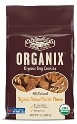 Castor & Pollux Organix Dog Cookies, Peanut Butter Flavor, 12-Ounce Bags (Pack of 4)
