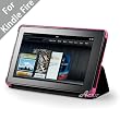 Acase(TM) Kindle Fire Deluxe Lightweight MicroShell Case Folio with built-in Stand for Kindle Fire Full Color 7" Multi-touch Display, Wifi (Hot Pink)