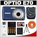 Pentax Optio E70 Digital Camera (Deep Blue) + Batteries + Carrying Case + Cameta Bonus Accessory Kit