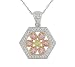 14k Diamond, Yellow and Pink Sapphire Pendant (1/6 cttw, I-J Color, I1-I2 Clarity)