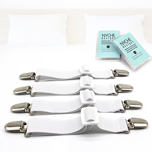 Adjustable Bed Sheet Grippers Cover Suspenders (Set of 4) Adjustable Bed Sheet Grippers Cover Suspenders (Set of 4)
