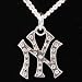 New York Yankees Ladies Rhinestone Logo Necklace