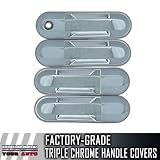 03 04 05 Lincoln Aviator 4 Dr Chrome Door Handles Covers (No Passenger Keyhole) 