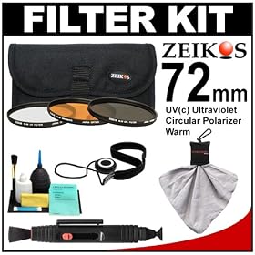 Zeikos 72mm 3-Piece Ultra Slim Pro Glass Filter Set (UV Ultraviolet, Circular Polarizing &... by 
