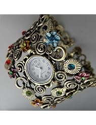 Secret Garden Blossom Half Bangle Watch Vintage Cuff Bracelet Watch