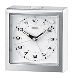 Seiko Bedside Alarm Clock Silver-Tone Metallic Case