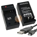 Nikon EN-EL12 Premium Compatible Battery Charger Set + USB Data Cable for CoolPix S1000pj / S620 / S630 / S640 / S70 / S710 Digital Camera