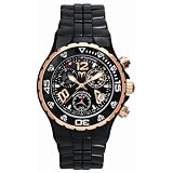 TechnoMarine Unisex 208015 MoonSun Ceramic Chrono Gold-Plated Black Watch by TechnoMarine