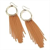 Neon Orange Chains Gold Drop Earrings AJ26338