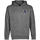 NCAA Utah State Aggies Gunmetal Logo Applique Midweight Full Zip Hoody