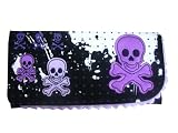 Lounge Fly Metallic Purple Skull Splatter Multipurpose Wallet * 08 Newest Collection *