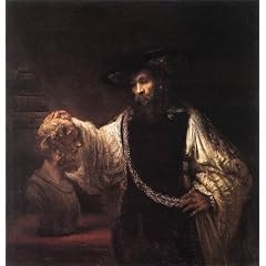 Ein Blatt von 21 Photo Glossy Sticker, jeder Sticker 6,35 cm x 3,8 cm Art Rembrandt Aristotle with a Bust of Homer