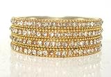 CB35M Brass Metal Base Awesome Golden Look CZ 4 Pcs Vintage Bangle Bracelets