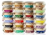 SHANY Cosmetics Soak Off Gel Polish -DIY UV Color Gel Set Of 24 Colors - Powder Acrylic UV Gel - Glitter Frenzy