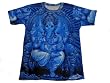 T- Shirt Hindu God Ganesha Print Yoga Meditation Gift Tee Shirts Blue L