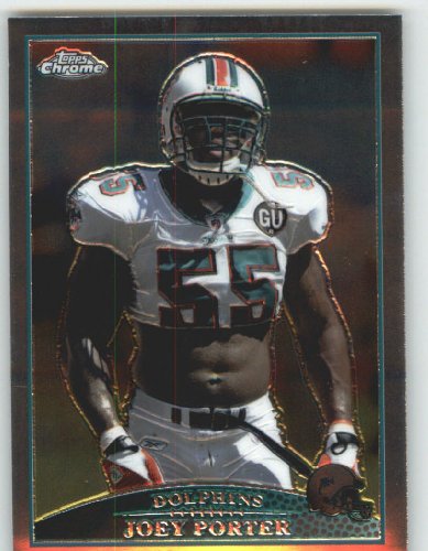 2009 Topps Chrome Football Card # 94 Joey Porter Miami Dolphins Mint Condition - Shipped In Protective ScrewDown Display Case!
