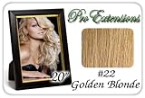 20 Inch Body Wave #22 Medium Golden Blonde Pro Extensions Premier Human Hair Extensions