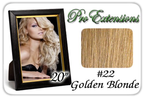 20" Inch Body Wave #22 Medium Golden Blonde Pro Extensions Premier Human Hair Extensions