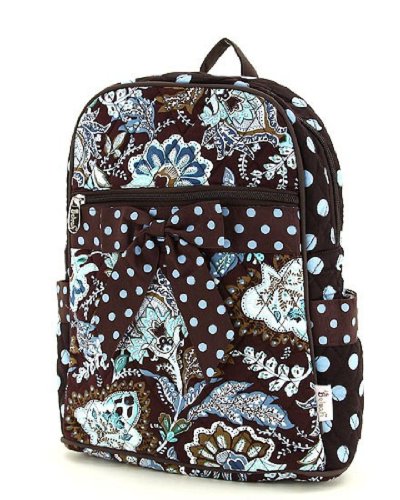 Belvah Womens Quilted Cotton Floral Backpack Bag