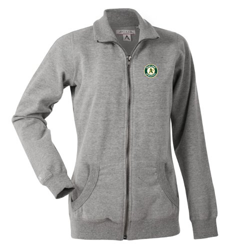 Oakland Athletics Women's Revolution Track Jacket by Antigua - Heather Medium