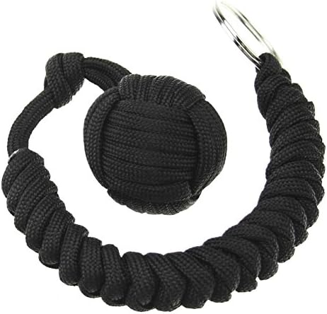 Traditional Sailors Knot Paracord Keychain -Monkey Fist (Black)