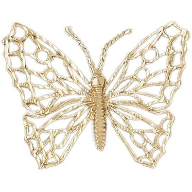 Cheap Girls Jewelry Dazzlers Solid 14k Gold Butterfly Charm Pendant Available in three colors from jewelsberry (weights: 6.5 grams only) For Sale