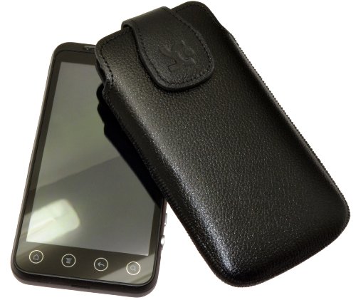 Suncase Ledertasche f&uuml;r HTC Evo 3D vollnarbiges-schwarz Preisvergleich