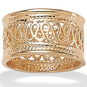 14k Gold-Plated Open-Weave Band: Jewelry
