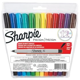 Sharpie Ultra Fine Point Permanent Markers, 12 Colored Markers (37172)