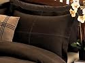 Microsuede Luxury Brown/Chocolate King Size 4 pc Micro Suede Bedding Duvet Comforter Cover Set