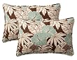 Pack of 2 Outdoor Patio Furniture Rectangular Throw Pillows 18.5" - Retro Tropic