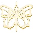 14K Yellow Gold Butterfly Ballet Pendant - 28.50x30.50mm