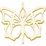 14K Yellow Gold Butterfly Ballet Pendant - 28.50x30.50mm