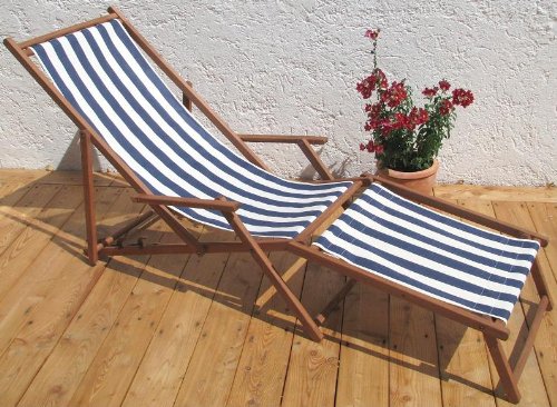 Sonnenliege Gartenliege Deckchair Saunaliege inkl. abnehmbarem Fußteil
