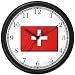 Flag of Switzerland - Swiss Theme Wall Clock by WatchBuddy Timepieces (Black Frame)