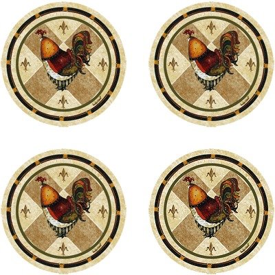 Tuscan Rooster Drink Coasters - Style VJP9